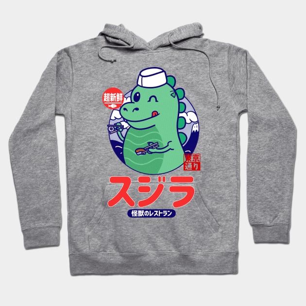 Godzilla Sushi Hoodie by MoustacheRoboto